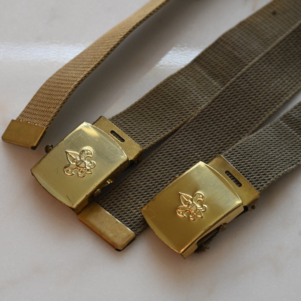 Boy Scout Brass Buckle Belts with Scout Emblem